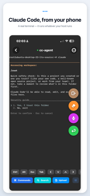 Claude Code running in a session, asking for folder trust confirmation.